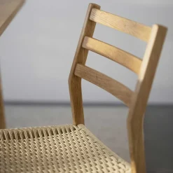 Eichenholz Stuhl mit Geflecht Sitz - Francis (2er Set)^Wohnen Outlet