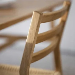 Eichenholz Stuhl mit Geflecht Sitz - Francis (2er Set)^Wohnen Outlet