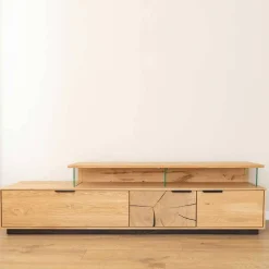 Eichenholz TV Board mit Hirnholz Applikation - Deruta^Wohnen Best