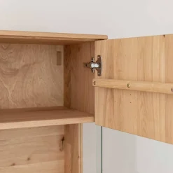 Wohnen Eichenholz Vitrine mit Hirnholz Applikation - Deruta