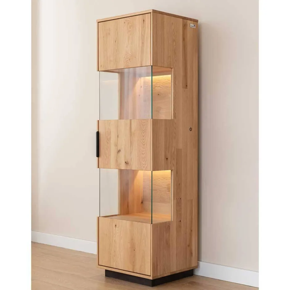 Wohnen Eichenholz Vitrine mit LED Beleuchtung - Judita