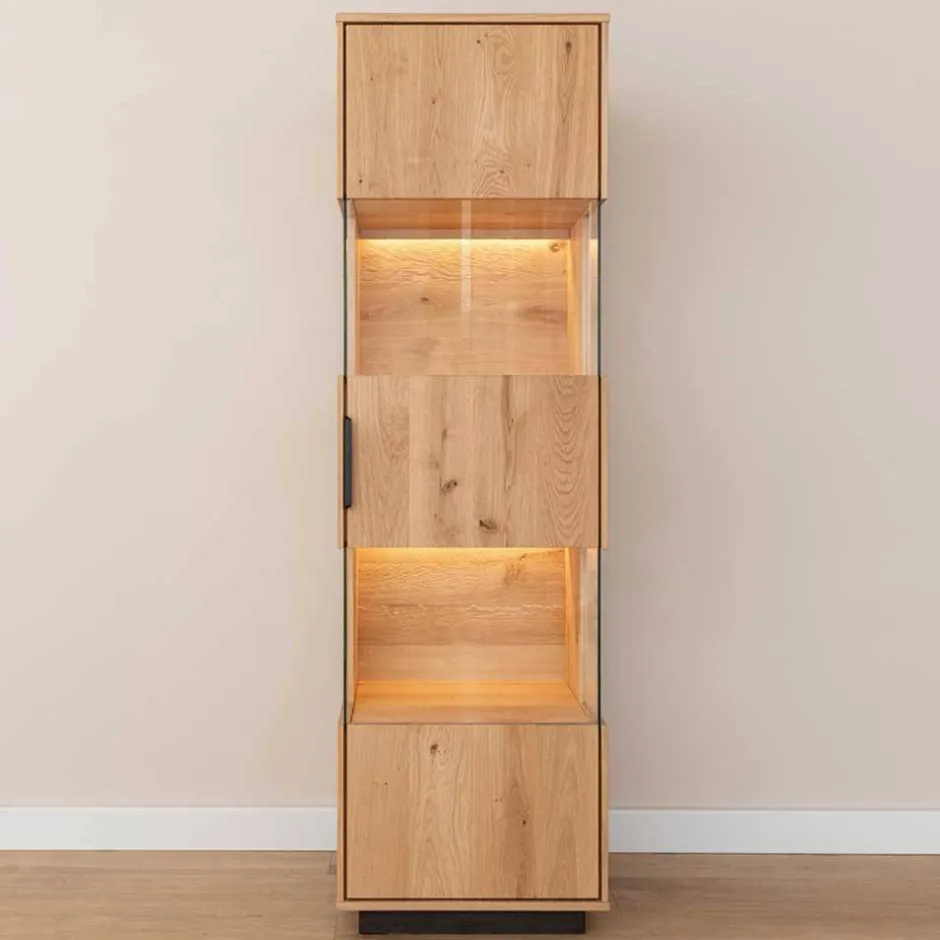 Wohnen Eichenholz Vitrine mit LED Beleuchtung - Judita