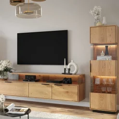 Wohnen Eichenholz Vitrine mit LED Beleuchtung - Judita