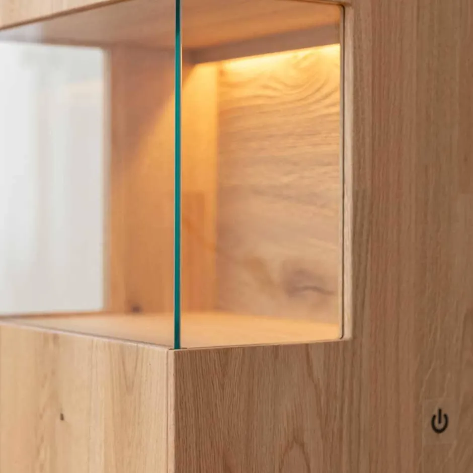 Wohnen Eichenholz Vitrine mit LED Beleuchtung - Judita