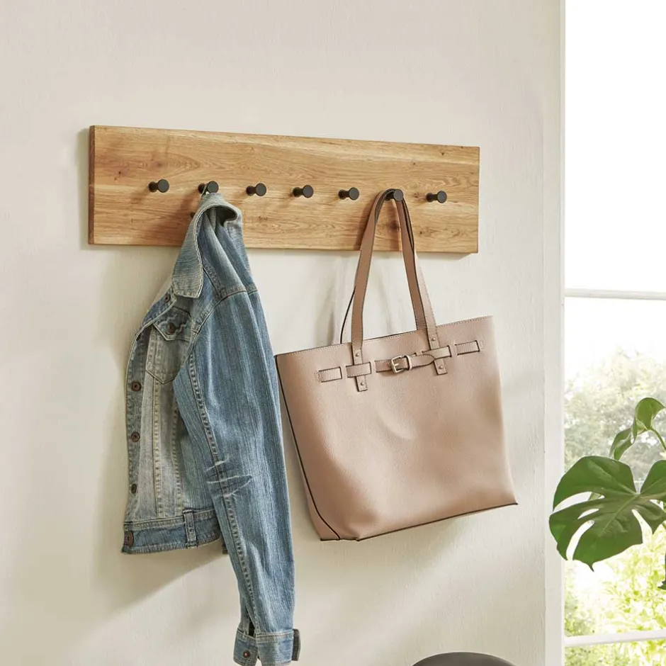 Einfache Wandgarderobe aus Eiche & Metall - Arno^Wohnen Hot