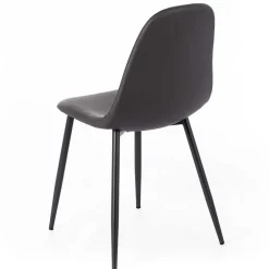 Wohnen Einfarbige Esszimmerstühle in Dunkelgrau - Hiscura (4er Set)