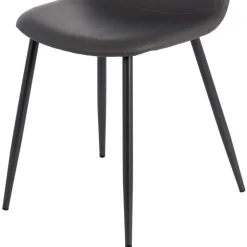 Wohnen Einfarbige Esszimmerstühle in Dunkelgrau - Hiscura (4er Set)