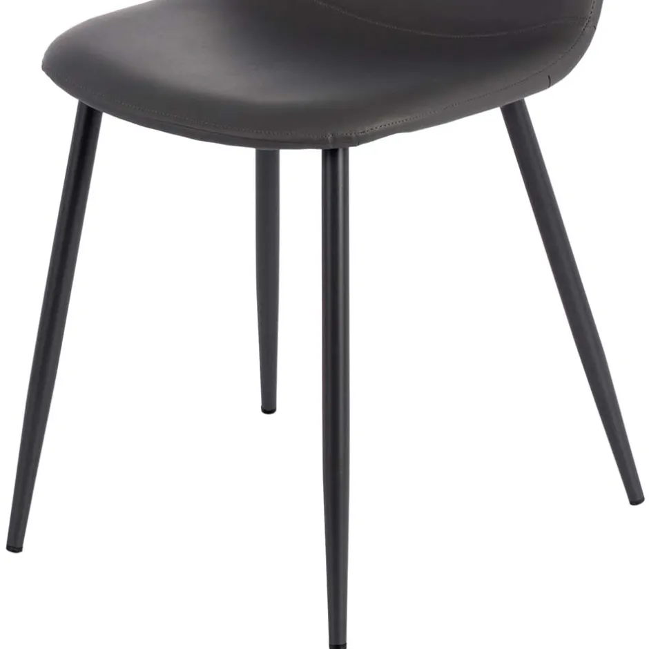 Wohnen Einfarbige Esszimmerstühle in Dunkelgrau - Hiscura (4er Set)