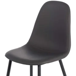 Wohnen Einfarbige Esszimmerstühle in Dunkelgrau - Hiscura (4er Set)