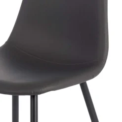 Wohnen Einfarbige Esszimmerstühle in Dunkelgrau - Hiscura (4er Set)