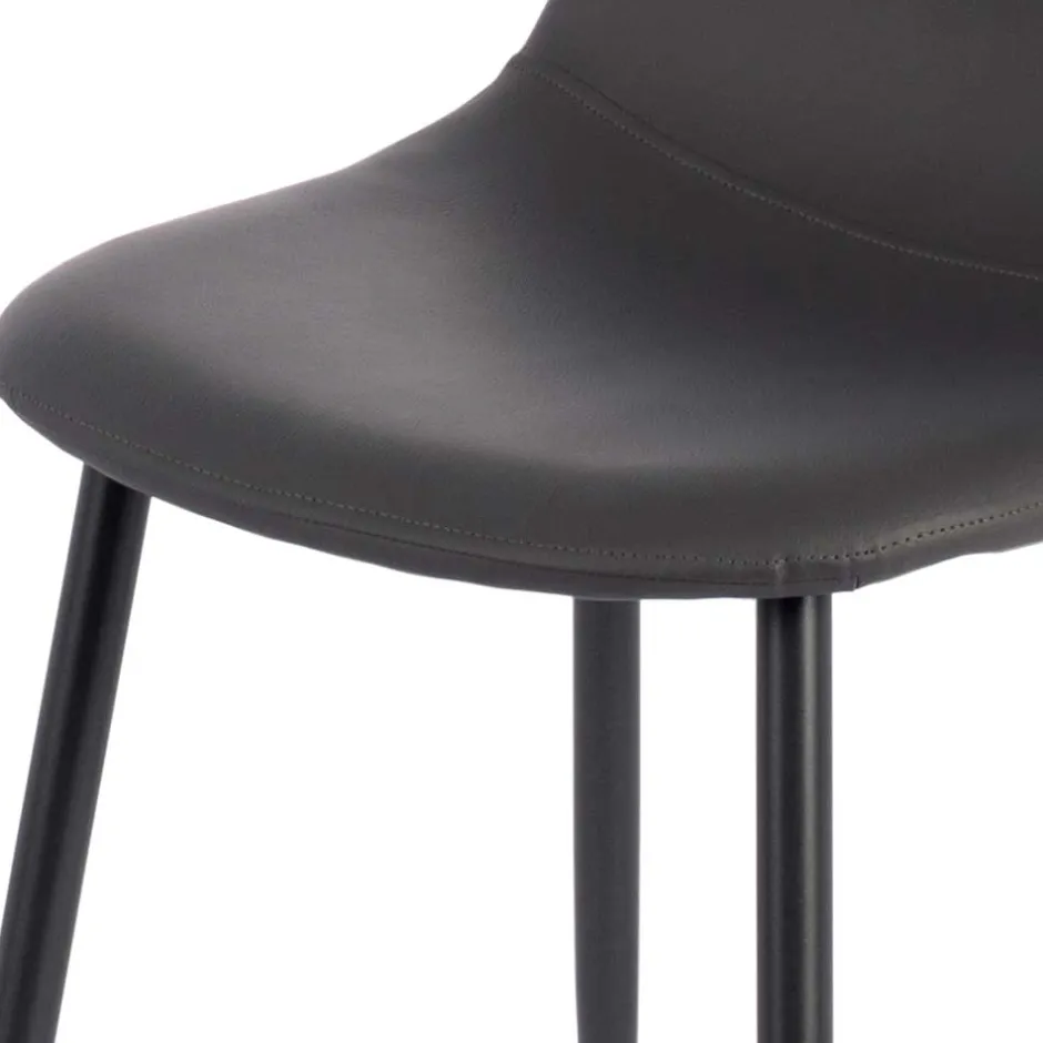 Wohnen Einfarbige Esszimmerstühle in Dunkelgrau - Hiscura (4er Set)