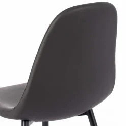 Wohnen Einfarbige Esszimmerstühle in Dunkelgrau - Hiscura (4er Set)