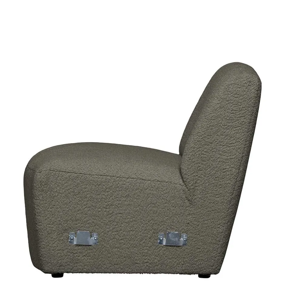 Wohnen Einsitzer Couchmodul aus Boucle in Dunkelgrün - Racapulco