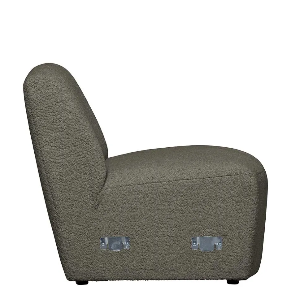 Wohnen Einsitzer Couchmodul aus Boucle in Dunkelgrün - Racapulco