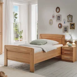 Wohnen Einzelbett & Nachtkommode in Eiche - Sendician (zweiteilig)
