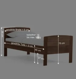 Wohnen Einzelbett Classima mit Kopfteil und Fußteil