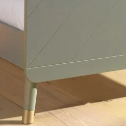 Wohnen Einzelbett in Graugrün & Gold - Appoloni (zweiteilig)