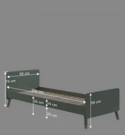 Wohnen Einzelbett in Graugrün & Gold - Appoloni (zweiteilig)