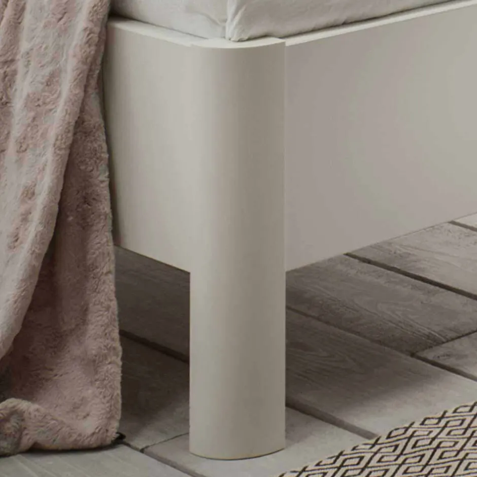 Einzelbett und Nachttisch Set Ronis in Weiß mit Braun (zweiteilig)^Wohnen Clearance