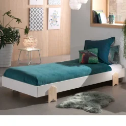 Kinder Wohnen Einzelne Stapelliege in Weiß & Kiefer - Flair