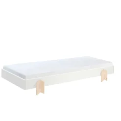 Kinder Wohnen Einzelne Stapelliege in Weiß & Kiefer - Flair