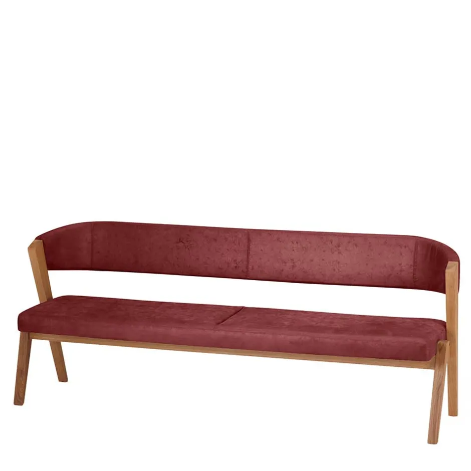 Elegante Esszimmer-Bank in Rot & Wildeiche - Ovenciana^Wohnen Discount