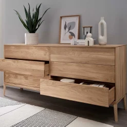 Elegante Kommode aus Wildeiche Bianco geölt - Lamia^Wohnen Discount