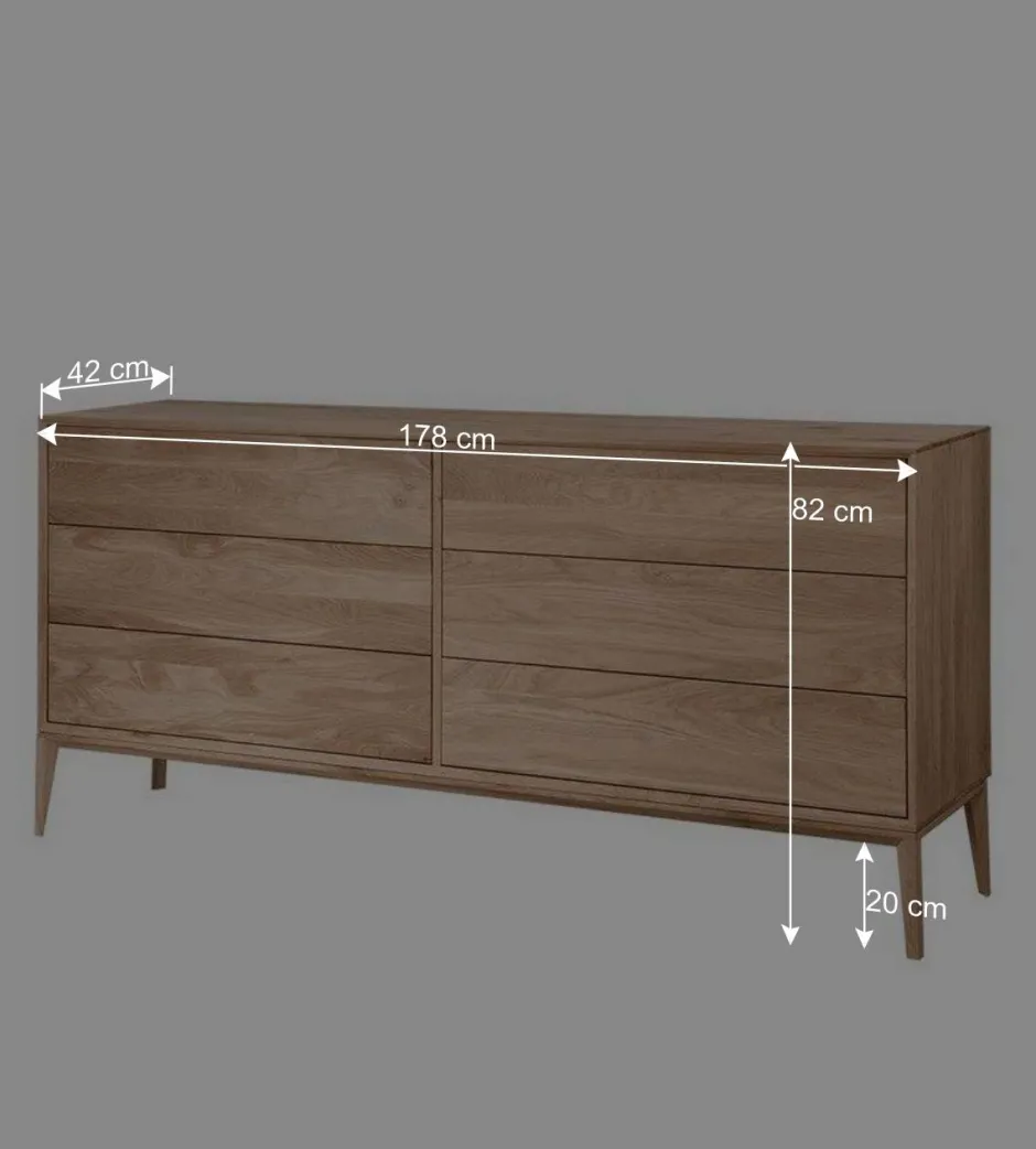 Elegante Kommode aus Wildeiche Bianco geölt - Lamia^Wohnen Discount