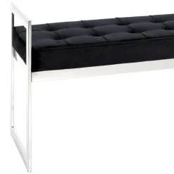 Wohnen Elegante Sitzbank in Schwarz Samt - Moda