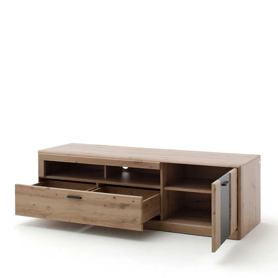 Elegante TV Bank in Eiche & Grau - Larinca^Wohnen Online