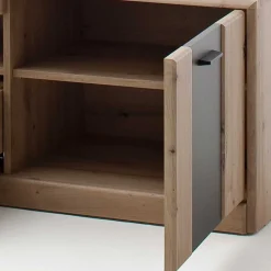 Elegante TV Bank in Eiche & Grau - Larinca^Wohnen Online