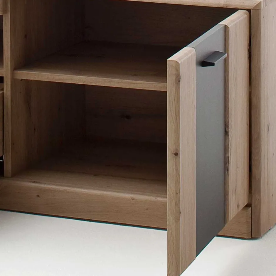 Elegante TV Bank in Eiche & Grau - Larinca^Wohnen Online