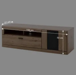 Elegante TV Bank in Eiche & Grau - Larinca^Wohnen Online