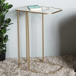 Eleganter Anstelltisch mit klarer Glasplatte - Finnca^Wohnen