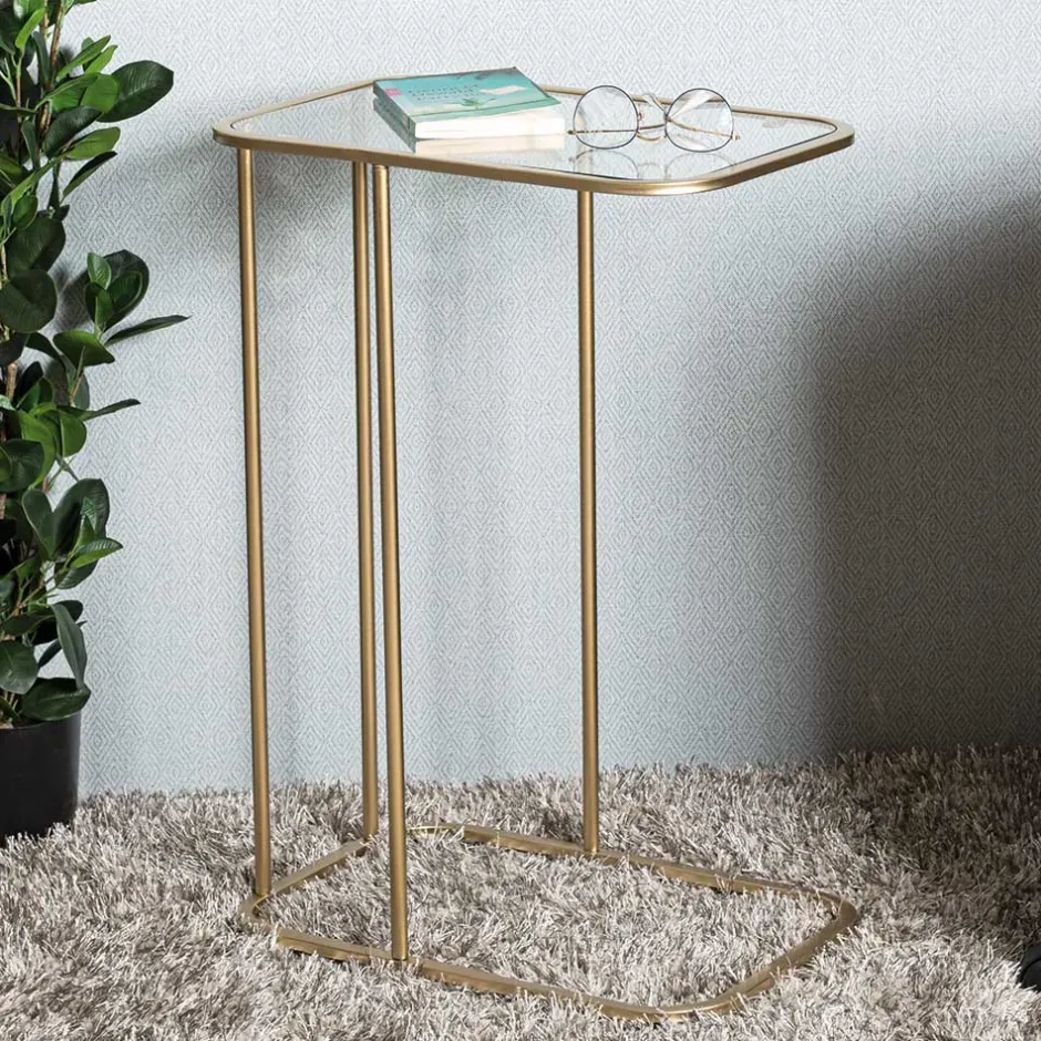 Eleganter Anstelltisch mit klarer Glasplatte - Finnca^Wohnen