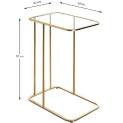 Eleganter Anstelltisch mit klarer Glasplatte - Finnca^Wohnen