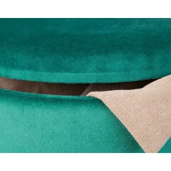 Eleganter Samt Polsterhocker in Grün & Braun - Campitello^Wohnen Best