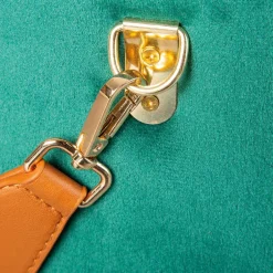 Eleganter Samt Polsterhocker in Grün & Braun - Campitello^Wohnen Best