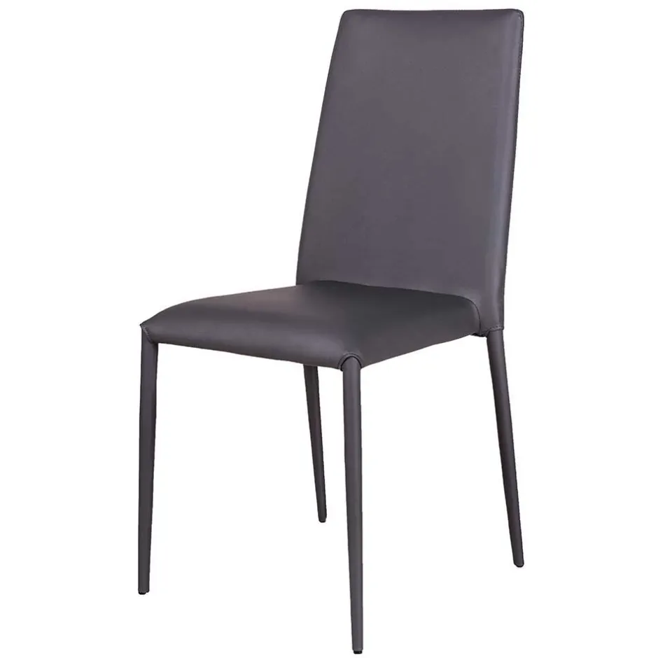 Wohnen Eleganter Stuhl Giant aus Kunstleder (4er Set)