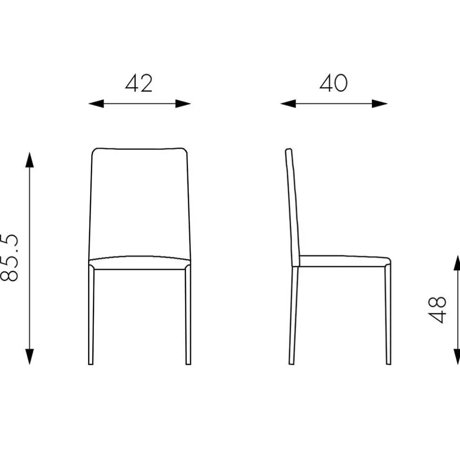 Wohnen Eleganter Stuhl Giant aus Kunstleder (4er Set)