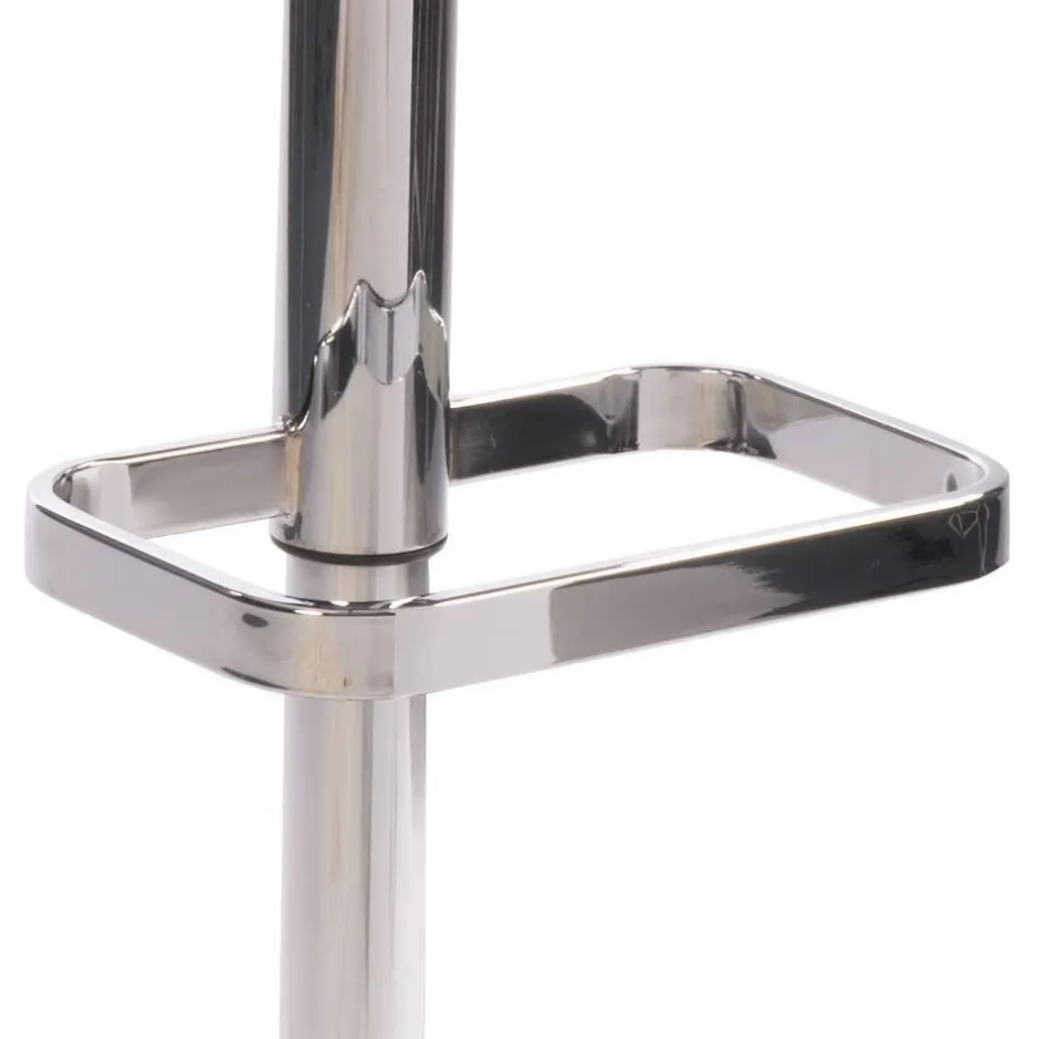 Wohnen Eleganter Tresenstuhl in Dunkelgrau & Chrom - Fregato