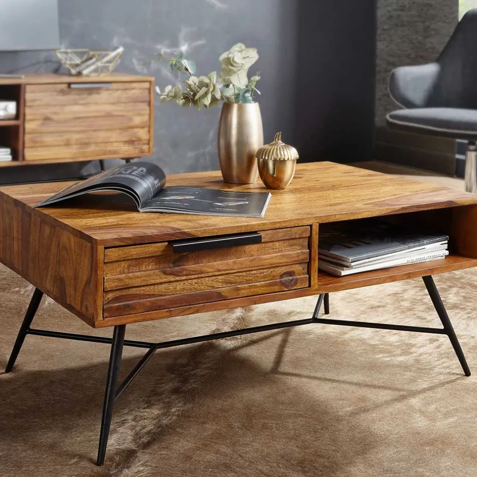 Eleganter Wohnzimmer Tisch mit Schublade - Dicna^Wohnen Discount