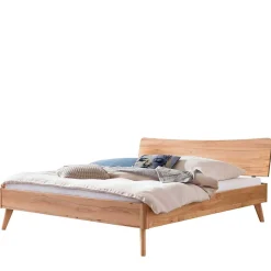 Wohnen Elegantes Holzbett aus geölter Wildeiche - Mathan