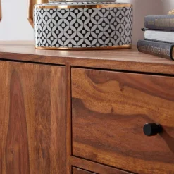 Elegantes Loft Sideboard aus Sheesham Holz - Basserini^Wohnen