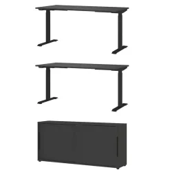 Wohnen Elektrisch verstellbare Tische & Schrank Set - Tila (dreiteilig)