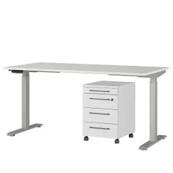 Wohnen Elektrisch verstellbarer Bürotisch im Set - Hanrah (zweiteilig)