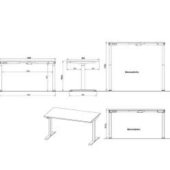 Wohnen Elektrisch verstellbarer Bürotisch Set - Great (zweiteilig)