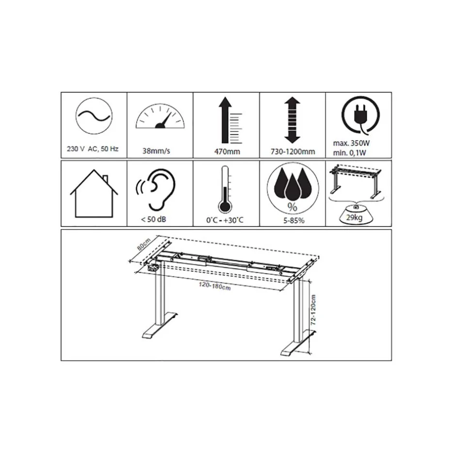Wohnen Elektrisch verstellbarer Bürotisch & Rollcontainer - Tila (zweiteilig)