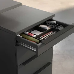 Wohnen Elektrisch verstellbarer Bürotisch & Rollcontainer - Tila (zweiteilig)