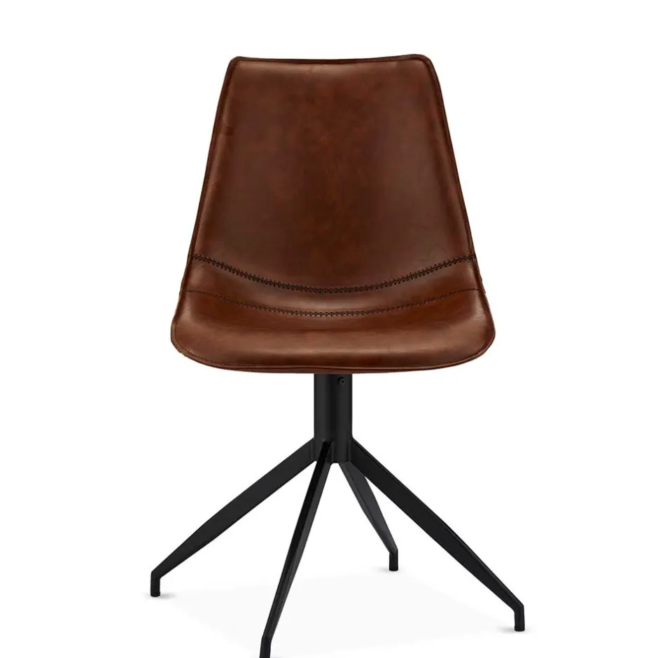 2er Kunstlederstuhl-Set in Braun - Enyet (2er Set)^Wohnen Discount